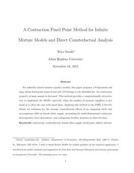 A Contraction Fixed Point Method for Infinite Mixture Models and Direct