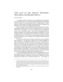 "The Law of the Circuit" Revisited: What Role for Majority Rule?