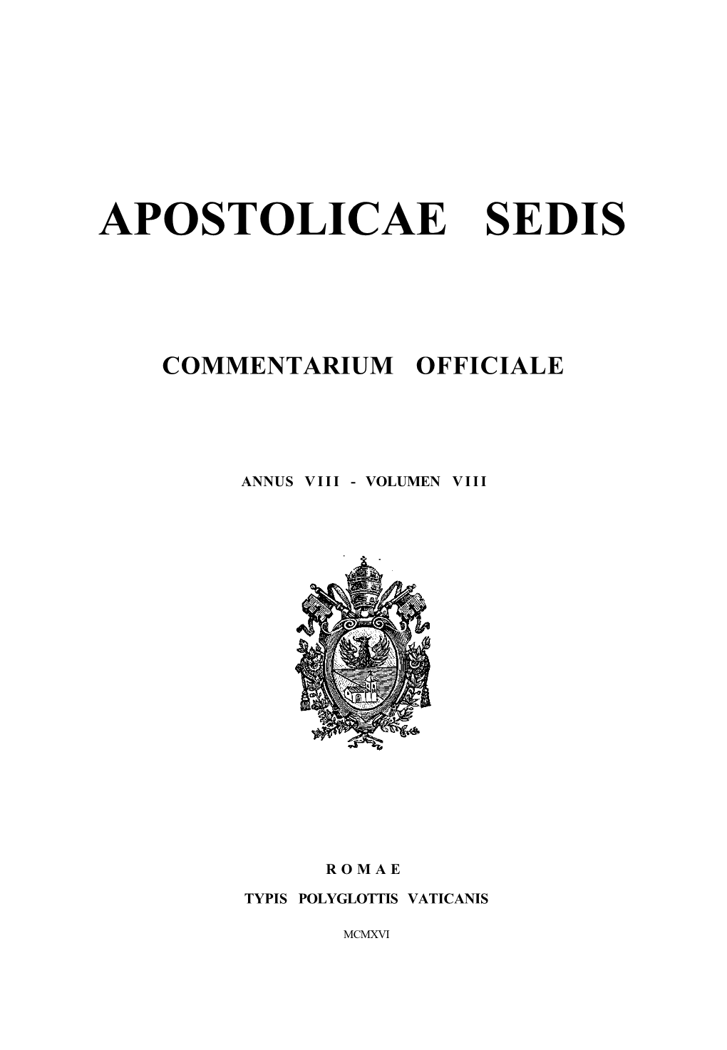 Apostolicae Sedis