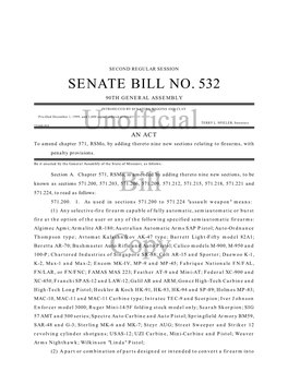 Senate Bill No. 532 90Th General Assembly