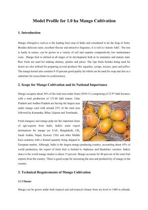 Model Profile for 1.0 Ha Mango Cultivation