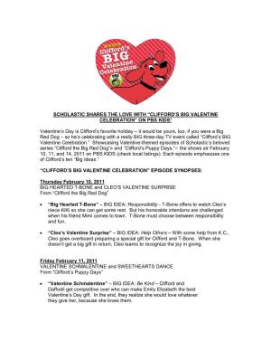 Scholastic Shares the Love with “Clifford’S Big Valentine Celebration” on Pbs Kids®