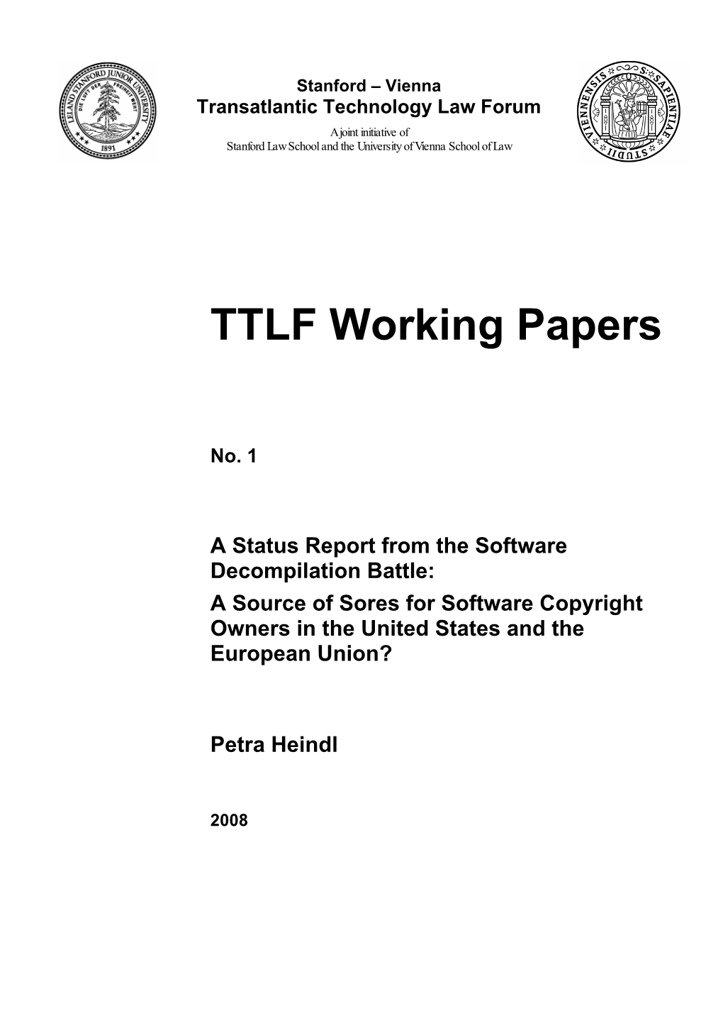 TTLF Working Papers