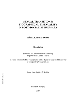 Biographical Bisexuality in Post-Socialist Hungary