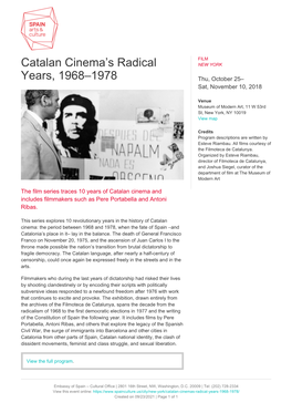 Catalan Cinema's Radical Years, 1968–1978