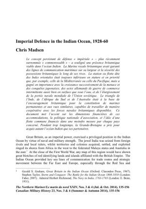 Imperial Defence in the Indian Ocean 1928-60