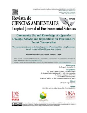 Prosopis Pallida) and Implications for Peruvian Dry Forest Conservation