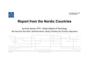Report from the Nordic Countries