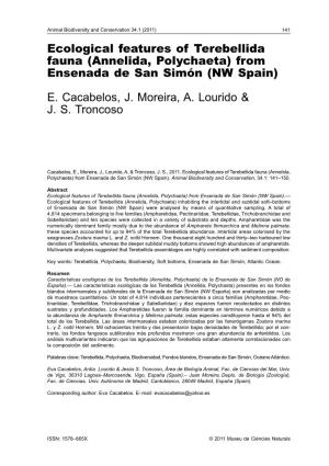 Ecological Features of Terebellida Fauna (Annelida, Polychaeta) from Ensenada De San Simón (NW Spain)