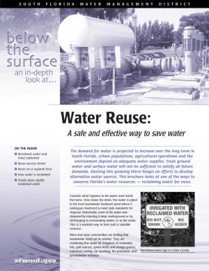 Reuse: a Safe and Effective Way to Save Water