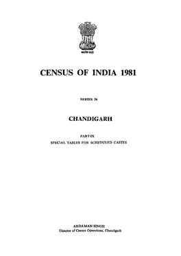 Special Tables for Scheduled Castes, Part-IX , Series-26, Chandigarh