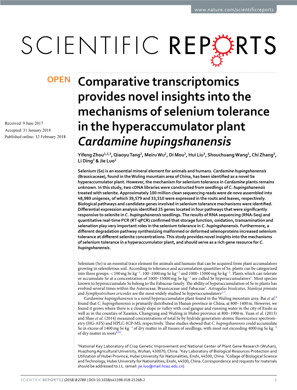 Comparative Transcriptomics Provides Novel Insights Into the Mechanisms