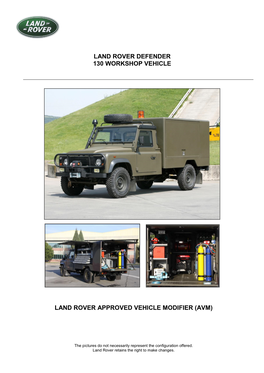 Land Rover Defender 130 Workshop Vehicle Land