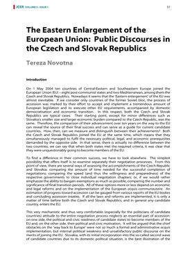 Public Discourses in the Czech and Slovak Republics