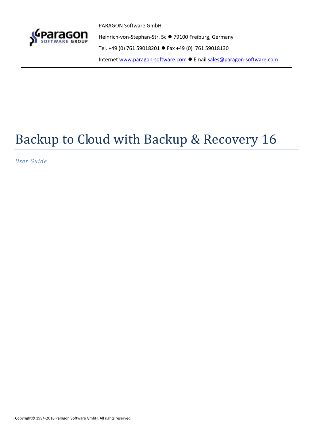 Backup to Cloud with Backup & Recovery 16