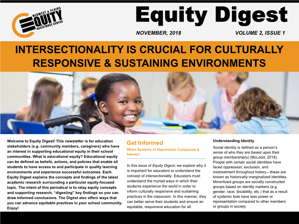 Intersectionality Is Crucial for Culturally Responsive & Sustaining Environments