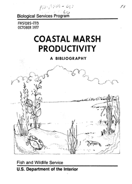 Coastal Marsh Productivity a Bibliography