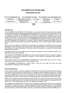 Anti-SARS-Cov-2 ELISA (Igg) Instruction for Use
