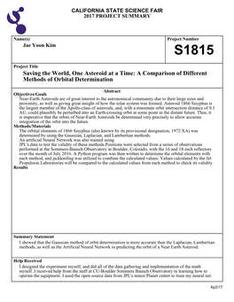 A Comparison of Different Methods of Orbital Determination