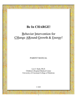 Behavior Intervention for Change Around Growth & Energy!