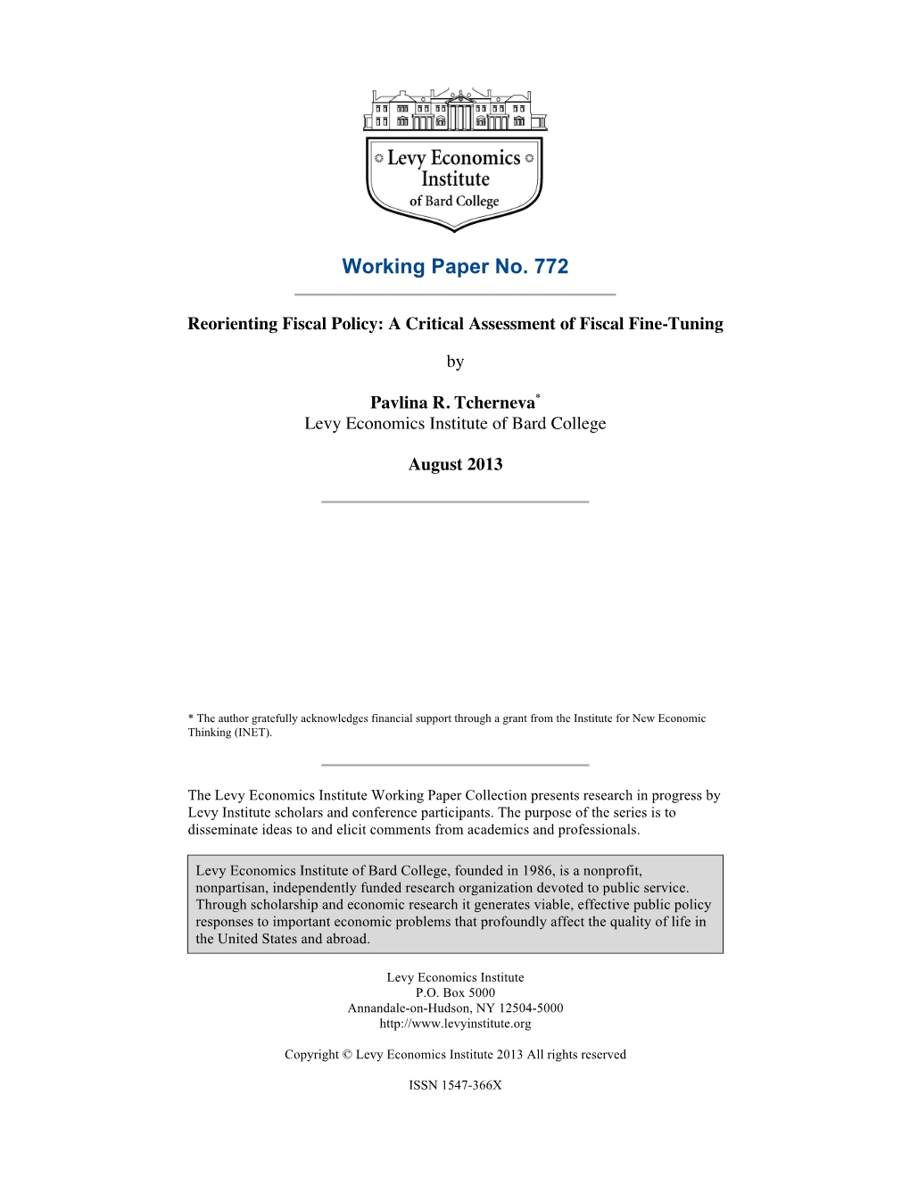 Reorienting Fiscal Policy: a Critical Assessment of Fiscal Fine-Tuning