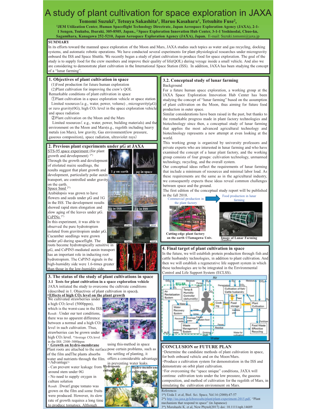 A Study of Plant Cultivation for Space Exploration in JAXA