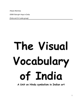 The Visual Vocabulary of India: a Unit on Hindu Symbolism in Indian