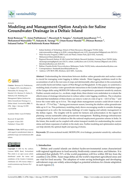 Modeling and Management Option Analysis for Saline Groundwater Drainage in a Deltaic Island