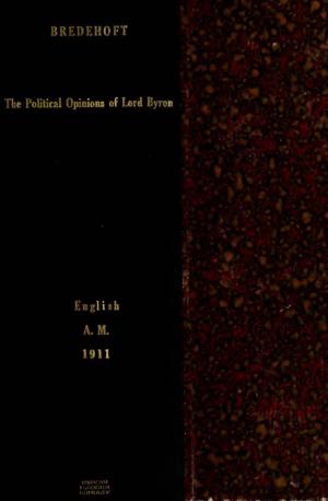 The Political Opinions of Lord Byron