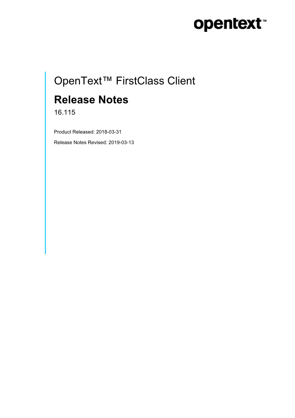 Firstclass Client Release Notes 16.115