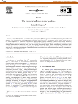 The Neuronal Calcium-Sensor Proteins