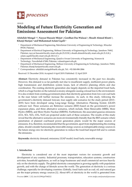 Modeling of Future Electricity Generation and Emissions Assessment for Pakistan