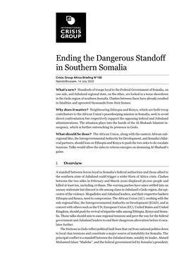 Ending the Dangerous Standoff in Southern Somalia