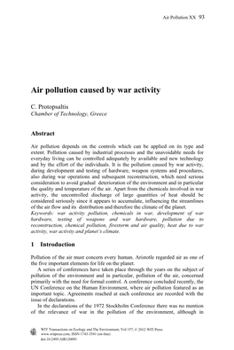 Air Pollution Caused by War Activity