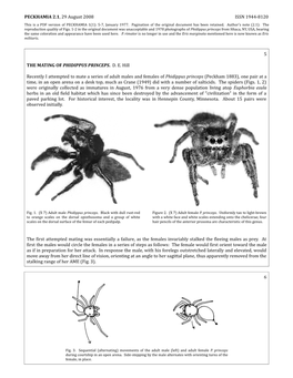PECKHAMIA 2.1, 29 August 2008 ISSN 1944-8120 6 5 the MATING