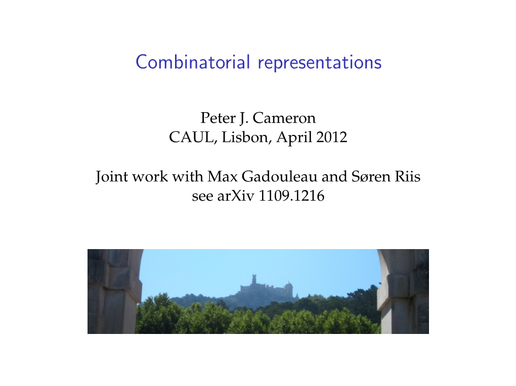 Combinatorial Representations