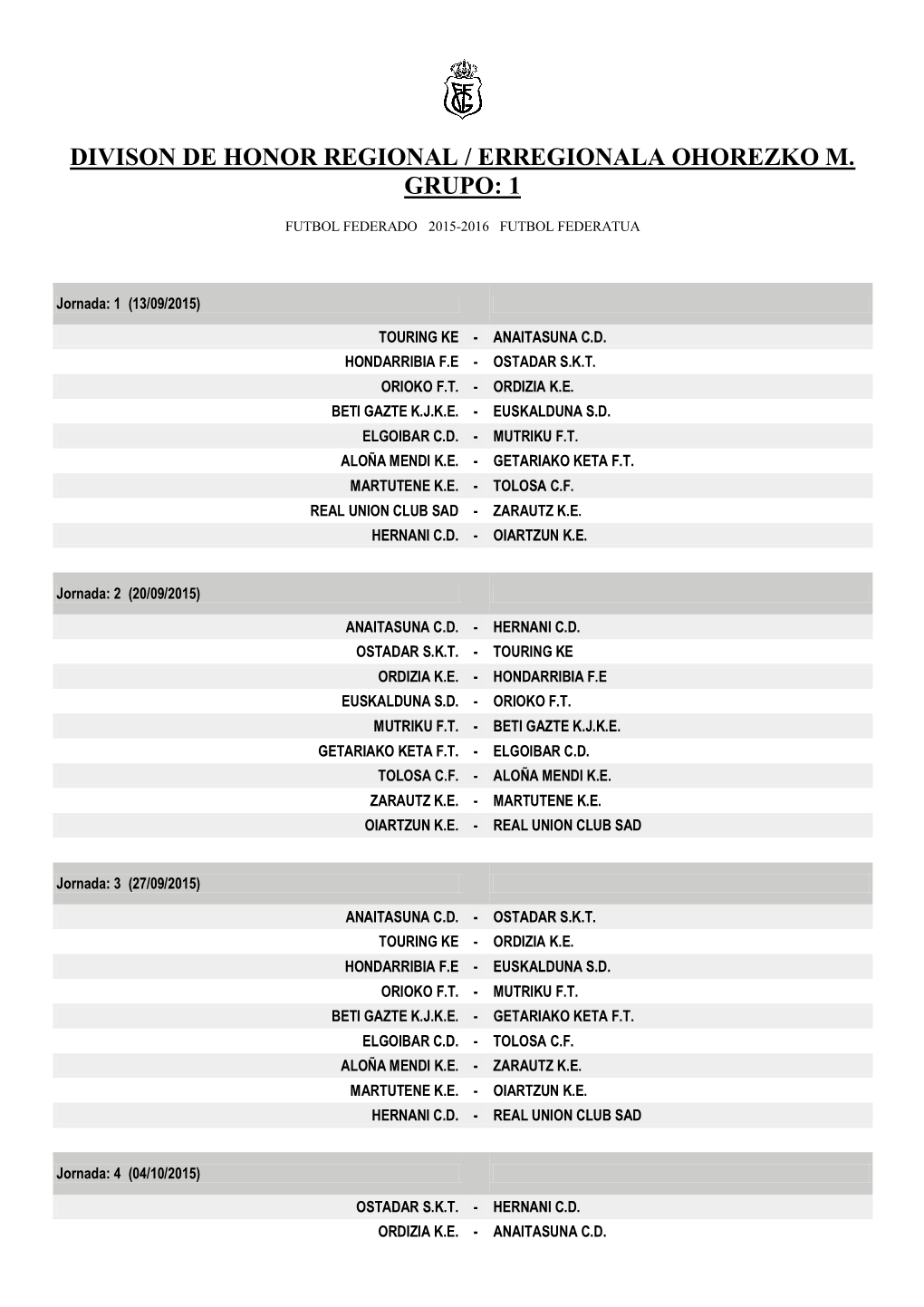 Federación Guipuzcoana De Futbol | Gipuzkoako Futbol