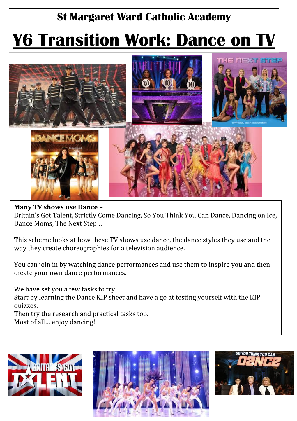 Dance Activity Booklet