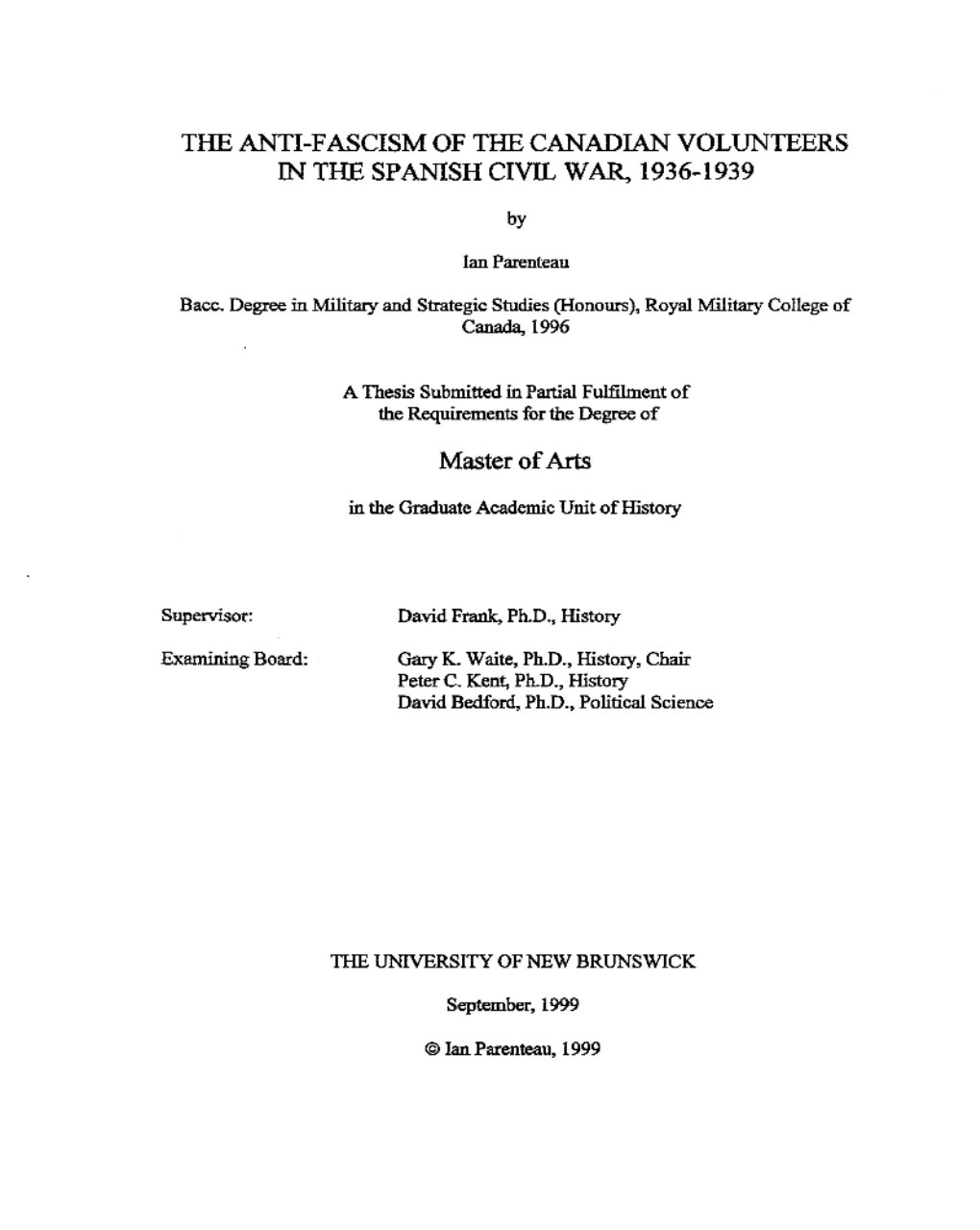 M*M of Canada Du Canada Acquisitions and Acquisitions Et Bibliographie Services Services Bibliographiques 395 Wellington Street 395