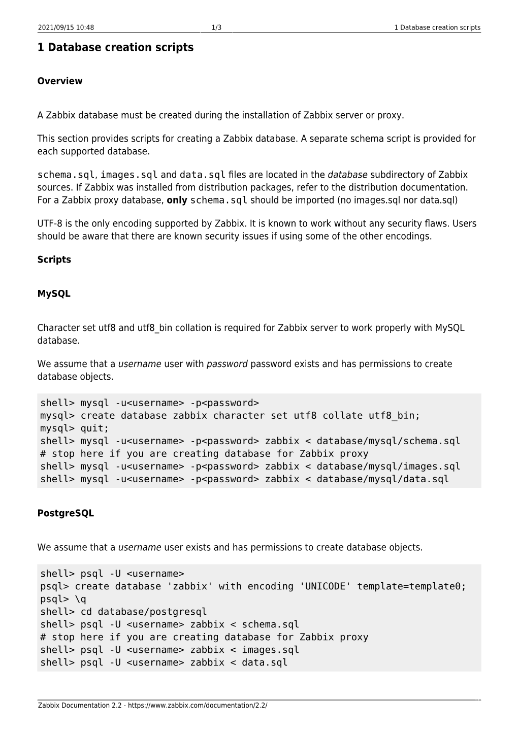 1 Database Creation Scripts 1 Database Creation Scripts