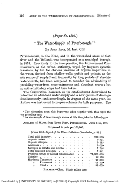 The Water-Supply of Peterborough.” by JOHN ADDY,M