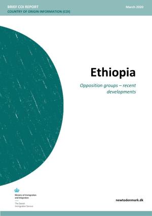 Ethiopia Opposition Groups – Recent Developments – March 2020