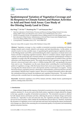 Spatiotemporal Variation of Vegetation Coverage and Its