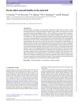 On the Oldest Asteroid Families in the Main Belt