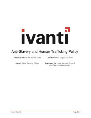 Anti-Slavery and Human Trafficking Policy