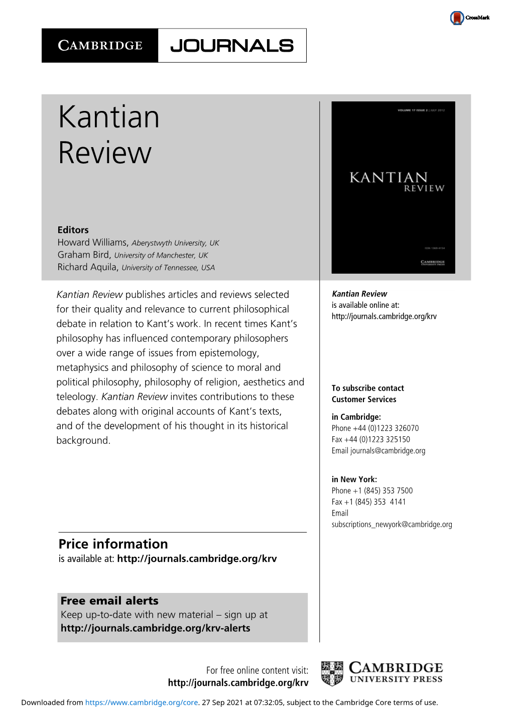 Kantian Review