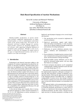 Rule-Based Specification of Auction Mechanisms