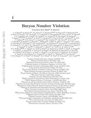 1 Baryon Number Violation