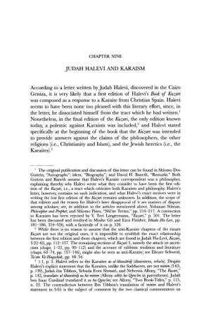 Judah Halevi and Karaism