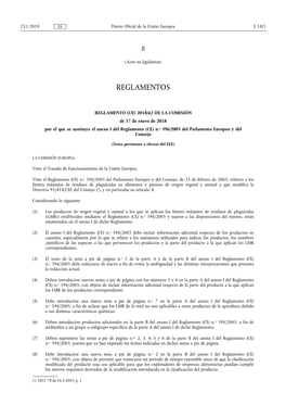 Reglamento (Ue) 2018/ 62 De La Comisión